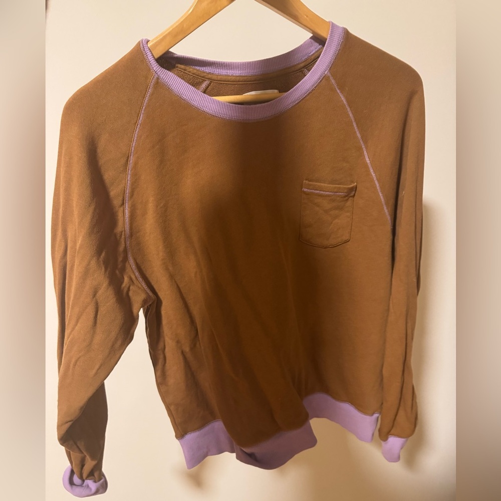 Brown and Purple Women's Top